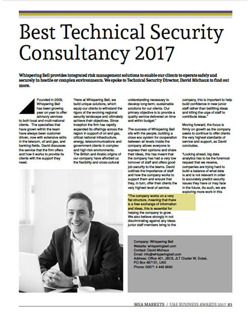 Best Technical Security Consultancy 2017